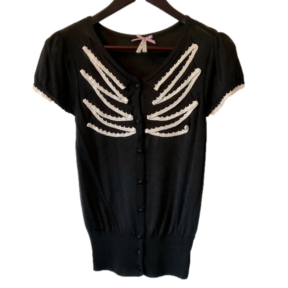 𝅺Next Black Short Sleeved Button Down - US 4 - Picture 1 of 8